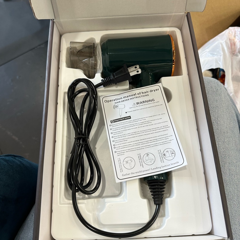 Compact Green Hair Dryer